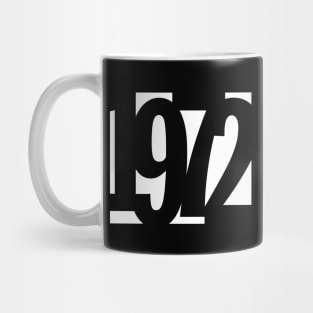 1972 Funky Overlapping Reverse Numbers for Dark Backgrounds Mug